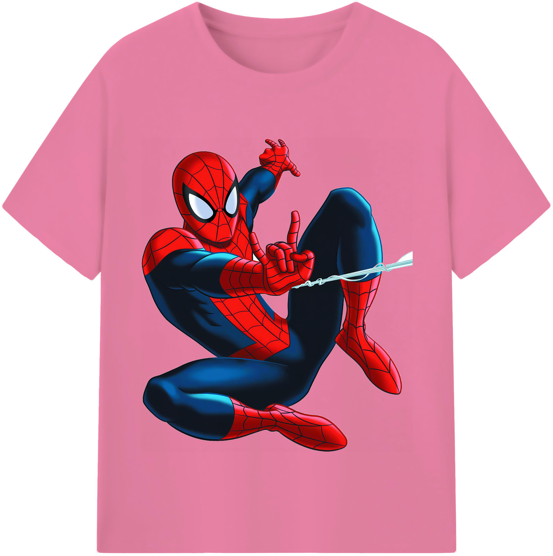 （画像用） Spider Man スパイダーマン 綿100％半袖Tシャツ（フロントプリント）